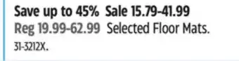 Canadian Tire MotoMaster Selected Floor Mats offer