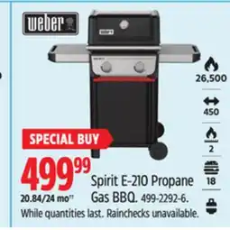 Canadian Tire Weber Spirit E-210 Propane Gas BBQ offer