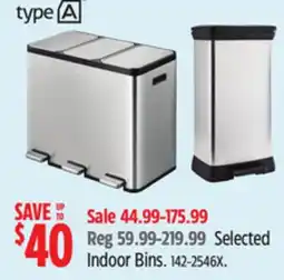 Canadian Tire TYPE A Selected Indoor Bins offer
