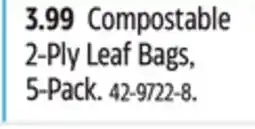 Canadian Tire Compostable 2-Ply Leaf Bags, 5-Pack offer
