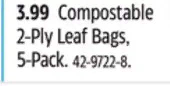 Canadian Tire Compostable 2-Ply Leaf Bags, 5-Pack offer