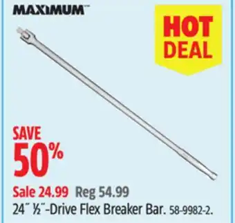 Canadian Tire Maximum 24˝ 1⁄2˝-Drive Flex Breaker Bar offer