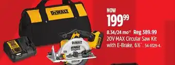 Canadian Tire DEWALT 20V MAX Circular Saw Kit with E-Brake, 61⁄2˝ offer