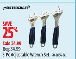 Canadian Tire Mastercraft 3-Pc Adjustable Wrench Set offer
