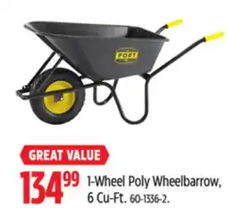 Canadian Tire TUFX 1-Wheel Poly Wheelbarrow offer