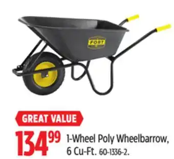 Canadian Tire TUFX 1-Wheel Poly Wheelbarrow offer