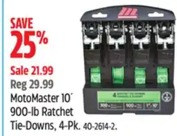 Canadian Tire MotoMaster 10´ 900-lb Ratchet Tie-Downs offer