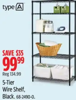 Canadian Tire Type A 5-Tier Wire Shelf, Black offer