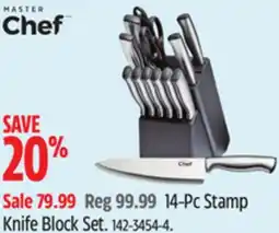 Canadian Tire MASTER Chef 14-Pc Stamp Knife Block Set offer
