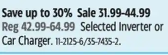 Canadian Tire Selected Inverter or Car Charger offer