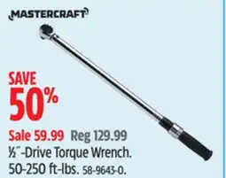 Canadian Tire Mastercraft 1⁄2˝-Drive Torque Wrench offer