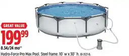 Canadian Tire Hydro-Force Pro Max Pool. Steel frame. 10´ w x 30˝ h offer