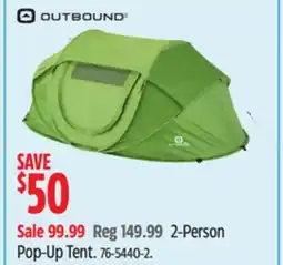 Canadian Tire Outbound 2-Person Pop-Up Tent offer