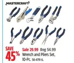 Canadian Tire Mastercraft Wrench and Pliers Set offer
