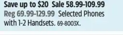 Canadian Tire Panasonic Selected Phones with 1-2 Handsets offer