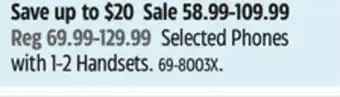 Canadian Tire Panasonic Selected Phones with 1-2 Handsets offer