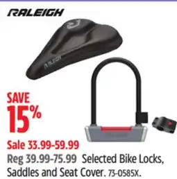 Canadian Tire Raleigh Selected Bike Locks, Saddles and Seat Cover offer