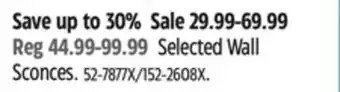 Canadian Tire CANVAS Selected Wall Sconces offer
