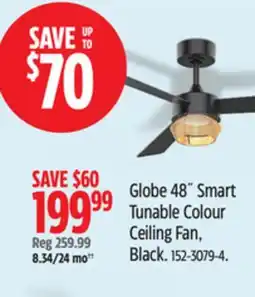 Canadian Tire Globe 48˝ Smart Tunable Colour Ceiling Fan offer