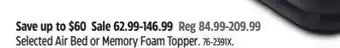 Canadian Tire Coleman Selected Air Bed or Memory Foam Topper offer