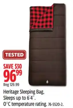 Canadian Tire Woods Heritage Sleeping Bag offer