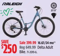 Canadian Tire Raleigh Delta Adult Bike offer