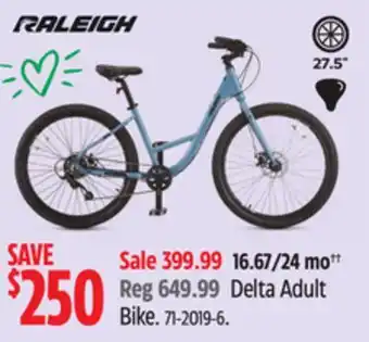 Canadian Tire Raleigh Delta Adult Bike offer