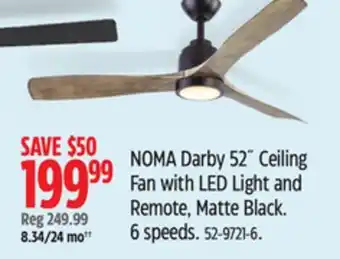 Canadian Tire NOMA Darby 52˝ Ceiling Fan with LED Light and Remote offer