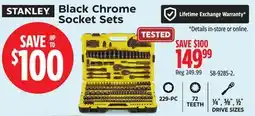 Canadian Tire Stanley Black Chrome Socket Sets offer