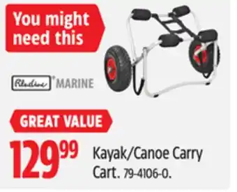 Canadian Tire Blueline Kayak/Canoe Carry Cart offer