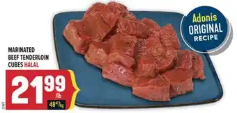 Marché Adonis MARINATED BEEF TENDERLOIN CUBES HALAL offer