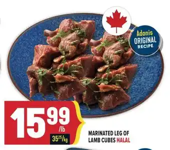 Marché Adonis MARINATED LEG OF LAMB CUBES HALAL offer
