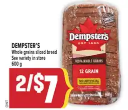 Marché Adonis DEMPSTER'S Whole grains sliced bread offer