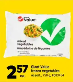 Giant Tiger Giant Value frozen vegetables offer