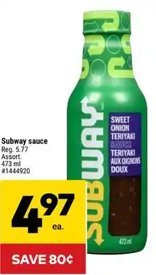 Giant Tiger Subway sauce offer