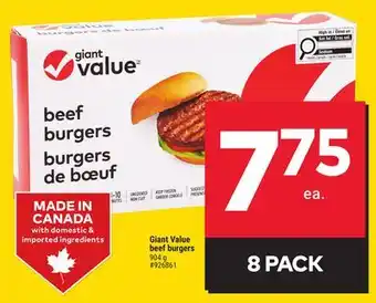 Giant Tiger Great Value Beef Burgers offer