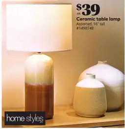 Giant Tiger Ceramic table lamp offer