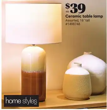 Giant Tiger Ceramic table lamp offer