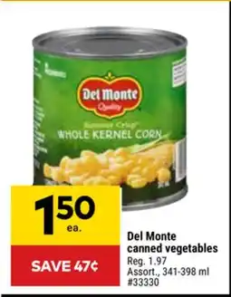 Giant Tiger Del Monte canned vegetables offer