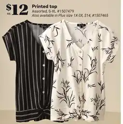 Giant Tiger Printed top offer