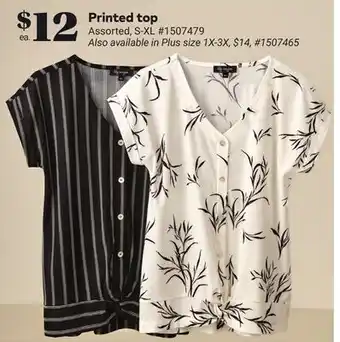 Giant Tiger Printed top offer