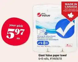 Giant Tiger Giant Value paper towel offer