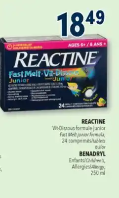Familiprix REACTINE junior Fast Melt junior formula 24 tablets offer