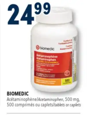 Familiprix Biomedic extra strength acetaminophen tablets for adults 500mg offer