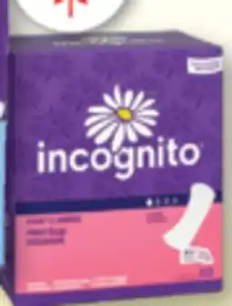 Familiprix INCOGNITO Selected pads or pantiliners offer
