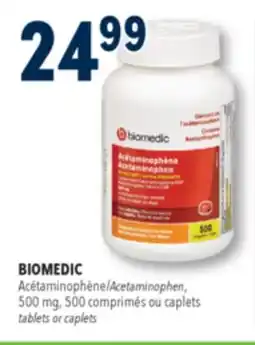 Familiprix BIOMEDIC Acetaminophen, 500 mg tablets or caplets offer