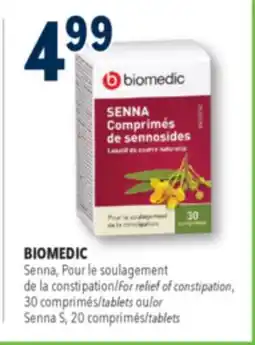 Familiprix BIOMEDIC For relief of constipation, 30 tablets or Senna S, 20 tablets offer