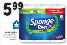 Familiprix SPONGE TOWELS, Ultra or Ultra Pro, Paper towels, 3 double rolls offer