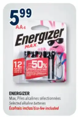 Familiprix ENERGIZER Selected alkaline batteries offer