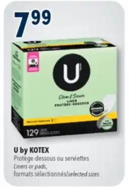 Familiprix U by KOTEX Liners or pads, selected sizes offer